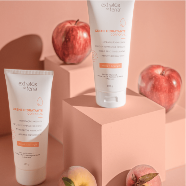 Creme hidratante corporal maçã e pêssego 180g - Imagem 3
